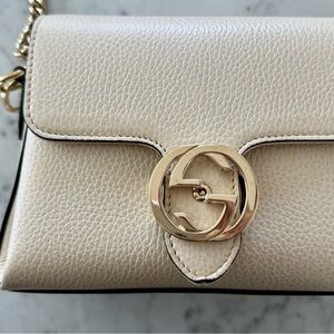 Gucci Cream Leather Shoulder Bag